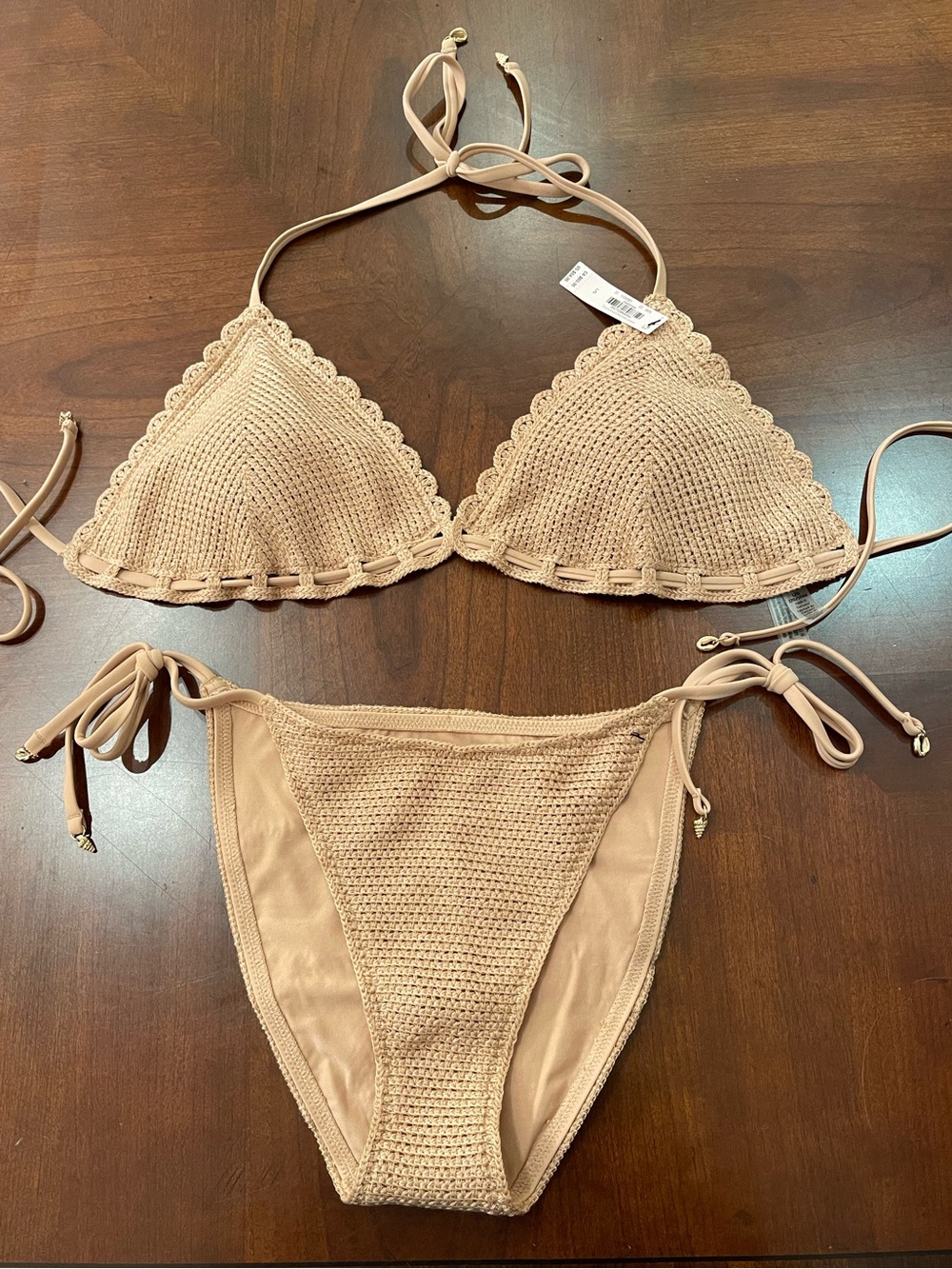 NWT Victoria Secret bikini 👙 crochet super cute L top/M bottoms